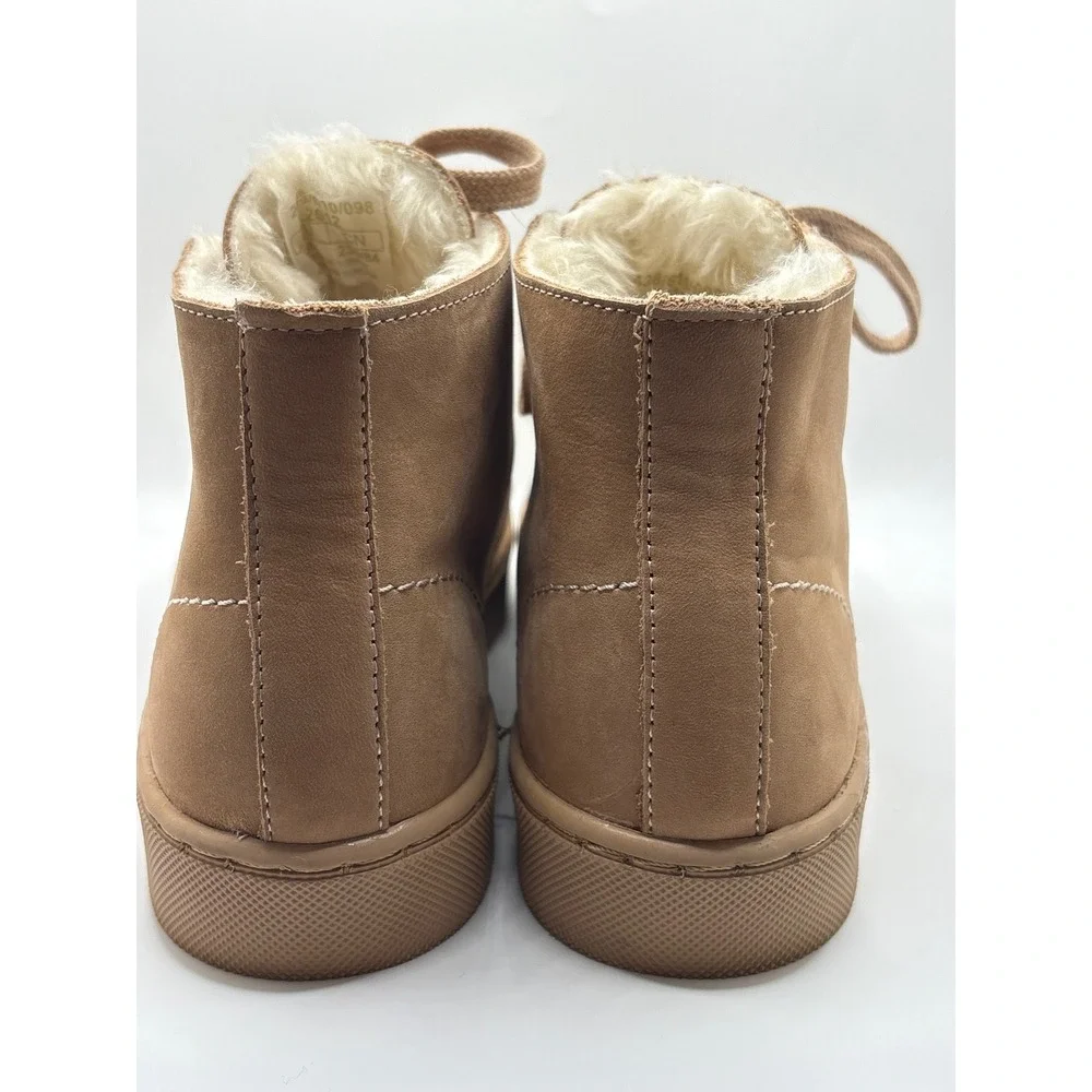 Zara Women Tan High Top Faux Fur Lined Platform Sneakers 2438/610/098‎ EU 36
